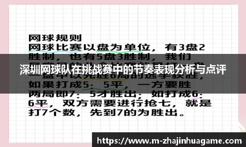 深圳网球队在挑战赛中的节奏表现分析与点评